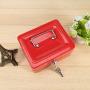 Oumij Cash Box with Combination Lock Safe Metal Money Box for Security Lock Box Digital Safe-Electronic Steel for Home, Business or Travel(Red)