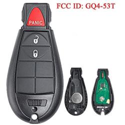 BESTHA Car Key Fob Replacement Keyless Entry Remote Fobik GQ4-53T for 2013-2018 Dodge Ram 1500 2500 3500