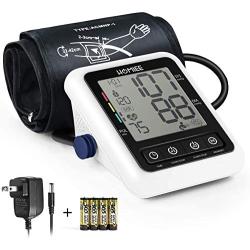 HOMIEE Blood Pressure Monitor with AC Adapter, 9-17'' Large Arm Cuff Blood Pressure Machine with AFIB Detection, 4'' Large LCD Display Digital BP Meter, 2 Users 240 Memories, 4 AA Batteries Included