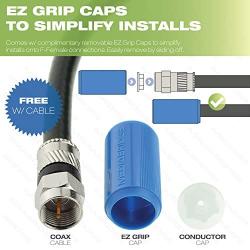 Mediabridge Coaxial Cable (4 Feet) with F-Male Connectors - Ultra Series - Tri-Shielded UL CL2 In-Wall Rated RG6 Digital Audio/Video - Includes Removable EZ Grip Caps (Part# CJ04-6BF-N1)
