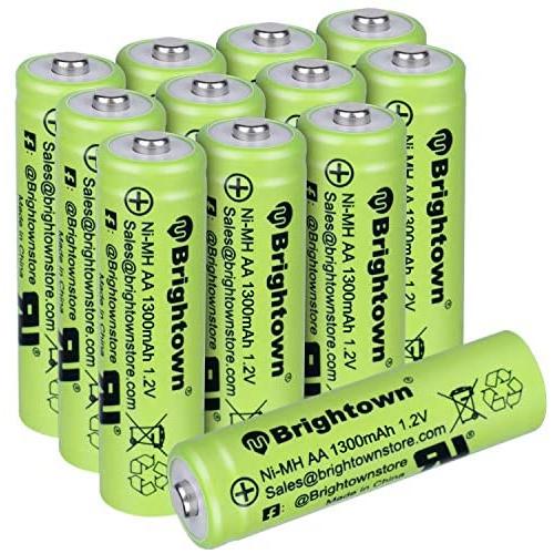 NiMH Rechargeable AA Battery High Capacity 1.2v Pre Charged Double A Battery for Solar Lights, Battery String Lights, TV Remotes, Wireless Mouses, Radio, Flashlight (AA-1300mAh-12pack)
