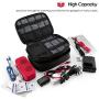 ProCase Electronics Travel Organizer Storage Bag, Double Layer Universal Traveling Gear Accessories Carrying Cover Pouch for iPad Mini Cables Phone Chargers Adapter Flash Hard Drive and More –Black