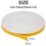 Foam Tape Weatherstrip-1 Roll, 1/2 Inch Wide x 1/16 Inch Thick White High Density Foam Seal Strip Self Adhesive Weather Stripping for Door Insulation Total 33 Feet Long（33ft x 1 Roll ）