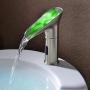 Gangang Led Automatic Touchless Sensor Waterfall Bathroom Sink Hot and Cold Faucet with Temerature Adjust Valve(waterfull A)