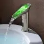 Gangang Led Automatic Touchless Sensor Waterfall Bathroom Sink Hot and Cold Faucet with Temerature Adjust Valve(waterfull A)