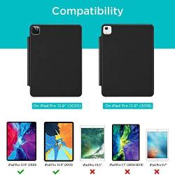 ESR Rebound Magnetic Smart Case for iPad Pro 12.9'' 2020 & 2018, Convenient Magnetic Attachment [Supports Pencil Pairing & Charging] Smart Case Cover, Auto Sleep/Wake Trifold Stand Case - Black