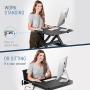 Height Adjustable Stand Up Desk Converter Ergonomic Sit Stand Riser - Flat Top Table Size 22x26 Supports 30lbs - No Assembly Required - Premium Quality and Very Sturdy - Perfect for Laptops or iMacs