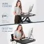 Height Adjustable Stand Up Desk Converter Ergonomic Sit Stand Riser - Flat Top Table Size 22x26 Supports 30lbs - No Assembly Required - Premium Quality and Very Sturdy - Perfect for Laptops or iMacs