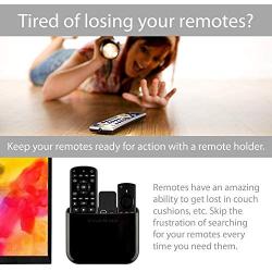 TotalMount Hole-Free Remote Holders - Eliminate Need to Drill Holes in Your Wall (for 2 or 3 Remotes - Black - Quantity 2)