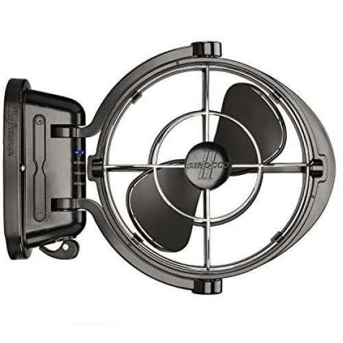 Sirocco II Fan from Seekr by Caframo. 12V /24V DC. Gimbal Fan for Boat or RV. Black, One Size