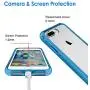 JETech Case for iPhone 8 Plus and iPhone 7 Plus 5.5-Inch, Shock-Absorption Bumper Cover, Anti-Scratch Clear Back (Blue)