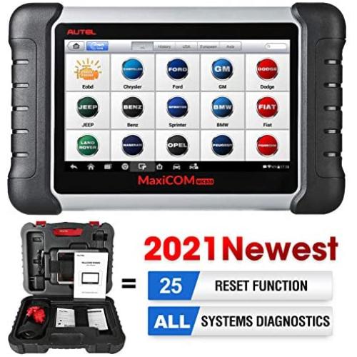 Autel MK808 Diagnostic Scan Tool with All System Diagnosis and 25 Services, IMMO, Oil Reset, EPB, BMS, SAS, DPF, ABS Bleed, Combination of MaxiCheck Pro and MD802