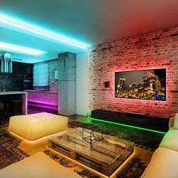 LED Strip Lights, Lewentech 32.8ft RGB Color Changing Light Strip Kit with Remote and Control Box for Room,Bedroom, TV, Cupboard Decoration, Bright 5050 LEDs, Cutting Design, Easy Installation