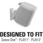Sanus Adjustable Speaker Wall Mounts Designed for SONOS ONE, Play:1 & Play:3 - Pair (White)