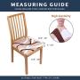 smiry Printed Dining Chair Seat Covers - Stretchy Removable Washable Upholstered Chair Seat Slipcover Protector (Set of 4, Khaki)