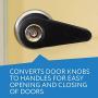 Two Pack Door Handle Extension, Soft Rubberized Doorknob Extension, Converts Knob Style Doors to Handles for Easy Accessibility for Elderly, Disabled, Children, Fits Door Knobs 2'' to 2.5''