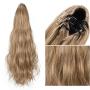 SEIKEA Ponytail Extension Claw Clip 16'' 24'' Long Wavy Curly Hair Extension Jaw Clip Ponytail Hairpiece Synthetic Pony Tail (16 Inch, 27/613)