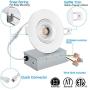 Gimbal LED Downlight NICKLED 4inch Recessed Ceiling Lights with IC Rated J-Box,Adjustable LED Bathroom Lights