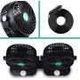 HITOPTY 12V Electric Car Fan, Dual Head 360 Degree Swivel 2 Switches 2 Speeds Dashboard Air Fan with Cigarette Lighter for Auto Vehicles SUV RV Boat