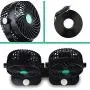 HITOPTY 12V Electric Car Fan, Dual Head 360 Degree Swivel 2 Switches 2 Speeds Dashboard Air Fan with Cigarette Lighter for Auto Vehicles SUV RV Boat