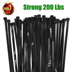 Long Heavy Duty 26 Inch Nylon Zip Cable Ties-Large 200 LBS Tensile Strength-Heavy Duty Industrial Durable Strong Cable Ties- 50 Pack - Indoor Outdoor Garden Ties Use(26'',200LB, Black, UV Resistant)