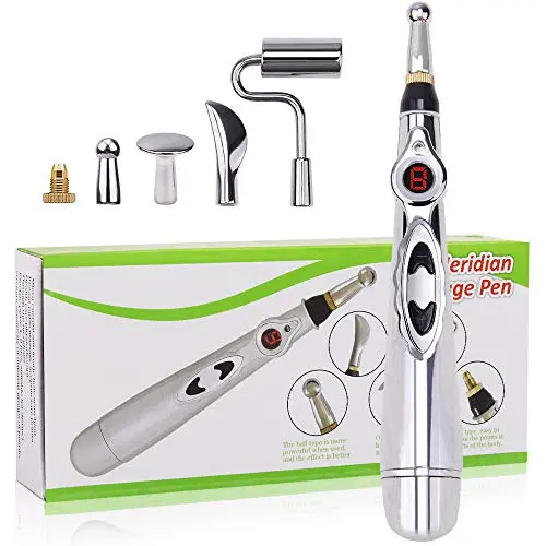 Electronic Massage Pen, Acupuncture Pen, Electric Meridian Energy, Electric Meridians Laser Acupuncture Machine for Pain Relief(Battery Not Included)