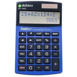 Datexx 2-Line TrackBack Business Slim Mini Desktop Calculator, DD-7622, Blue