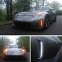 iJDMTOY Front Bumper Switchback LED Daytime Running Lights Compatible With 06-09 Nissan 350z LCI, Exact Fit Bumper Reflector Replacement Powered by White & Amber CREE LED Lights