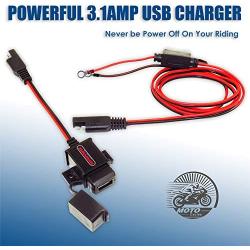 MOTOPOWER MP0609A 3.1Amp Motorcycle USB Charger Kit SAE to USB Adapter Phone GPS Charge On Motorcycle
