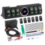 WATERWICH 6-Switch Pod Toggle Switch Panel Overhead and Source Control System Box Wiring Harness Kit with 12 Switch Covers & a Switch Clip Remover Compatible with Jeep Wrangle (Green)