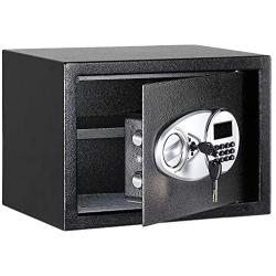 Amazon Basics Steel, Security Safe Lock Box, Black - 0.5 Cubic Feet