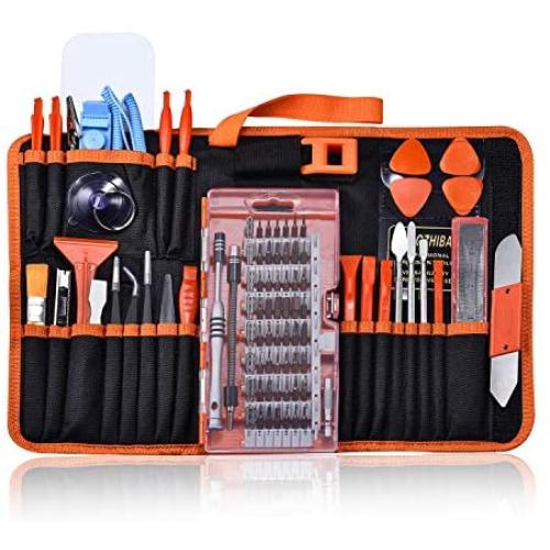 GANGZHIBAO 90pcs Electronics Repair Tool Kit Professional, Precision Screwdriver Set Magnetic for Fix Open Pry Cell Phone, Apple iPhone, Computer, PC, Laptop, Tablet, iPad, Mac book with Portable Bag