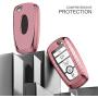 ELOHEI for Ford Key Fob Cover Case, Soft TPU Key Fob Case Protector Holder for 2017 2018 2019 Ford Fusion F150 F250 F350 F450 F550 Edge Explorer Escape Mustang Remote Keyless Entry (Pink)