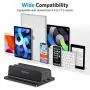[Updated Dock Version] Vertical Laptop Stand, OMOTON Double Desktop Stand Holder with Adjustable Dock (Up to 17.3 inch), Fits All MacBook/Surface/Samsung/HP/Dell/Chrome Book (Black)