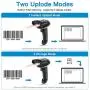 NETUM Bluetooth Barcode Scanner, Compatible with 2.4G Wireless & Bluetooth Function & Wired Connection, Connect Smart Phone, Tablet, PC, CCD Bar Code Reader Work with Windows, Mac,Android, iOS