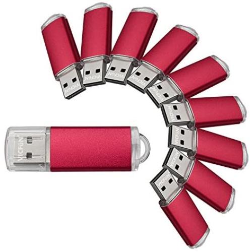 VICFUN 10pcs 8GB USB Flash Drive 8G USB 2.0 USB Drive Thumb Stick, Red