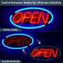 Large Flashing LED Neon Open Sign Light for Businesses with Remote Control – Extra Bright Lightweight & Energy Efficient - for Restaurants Offices Retail Shops Window Storefronts – Blue - Red