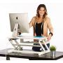 Adjustable Standing Desk Riser | 32'' Wide White Adjustable Desk Sit Stand Up Desk Fits Dual Monitors (32'' Wide)