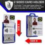 ID Stronghold Secure Badge Holder Duolite - RFID Blocking 2 Card ID Badge Holder with Lanyard and Retractable Reel - PIV, CAC and Work Cards - Heavy Duty Plastic Badge Protector - FIPS 201 Approved