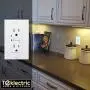 GFCI Outlet with Night Light 15A 120V UL Listed Tamper Resistant Lighted Duplex Receptacle GFI Nightlight LED Guide Light Wall Plates and Screws Included WHITE (2 PACK)
