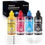 Hiipoo Sublimation Ink Refilled Bottles Work with C88 C88+ WF7710 ET2720 ET15000 ET2760 ET2750 ET4700 Inkjet Printers Heat Press Transfer on Mugs Plates T-Shirts Pillows Phone Case