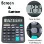 GAONA Basic Calculator 12 Digit Dual Power Large LCD Display Sensitive Button for Office, Primary School, Market or Home Use (Black, Pack of 2)