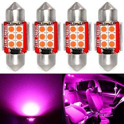 Phinlion Super Bright DE3175 LED Purple Bulb 3030 6-SMD Festoon 1.25'' 31mm DE3021 DE3022 LED Bulbs for Car Interior Map Dome Trunk Courtesy Light, Pack of 4