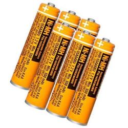 6 Pack HHR-55AAABU NI-MH Rechargeable Battery for Panasonic 1.2V 550mAh AAA Battery for Cordless Phones