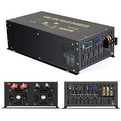 WZRELB 8000 Watt Max Continuous Power 16000 Watt Peak Heavy Duty Pure Sine Wave Inverter 12V DC to 120V AC 60HZ Truck/RV Converter Solar & Wind Power Supply for Home Camping Van
