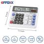 OFFIDIX Office Computer Key Electronic Calculator, Financial Calculators for Bank Stuff and Accouter, Financial Accounting Style 12-Digit Display with Battery and Solar Desktop Calculator Fathers Day