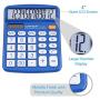 Desktop Calculator 12 Digit with Large LCD Display and Sensitive Button, Solar and Battery Dual Power, Standard Function for Office, Home, School, CD-2786 (Blue)