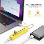 iDsonix USB 3.0 Hub, 7-Port 5V / 3A Powered USB Hub, 5Gbps HighSpeed Data Transmission USB Splitter for Laptop, iMac, Surface Pro, XPS, USB Flash Drives, Mobile HDD, Printer, Camera, and More -Yellow