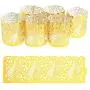Creative-Idea 50Pcs Laser Hollow Paper Lampshade LED Electronic Candle Lights Around Paper Lace for Votive Centerpieces Wedding Birthday Party Baby Shower Golden