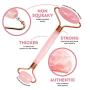 Jade Face Roller - Jade Roller for Face & Gua Sha Face Massager, 100% Natural Rose Quartz Roller – Face, Eye & Neck Rejuvenation Beauty Tools; Hand-Crafted with Squeak-Free Padding
